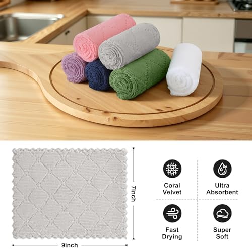 Homaxy Super Soft Absorbent Coral Velvet Dish Cloths 18 Pack - Image 2