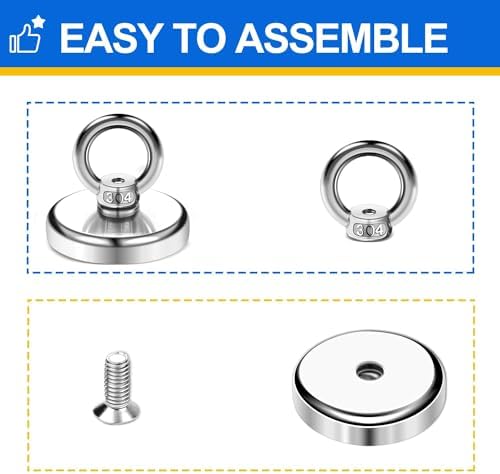 DIYMAG Magnetic Hooks with Countersunk Hole Eyebolt 110LBS 20 Pack - Image 5