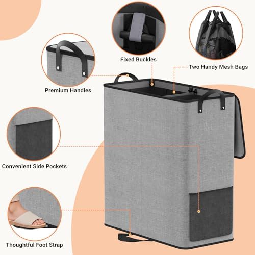 136L 2 Section Laundry Hamper - Image 3