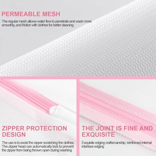 Extra Large Mesh Laundry Bags Washing Bag 6Pack Delicates Bag and Zipper - Image 4