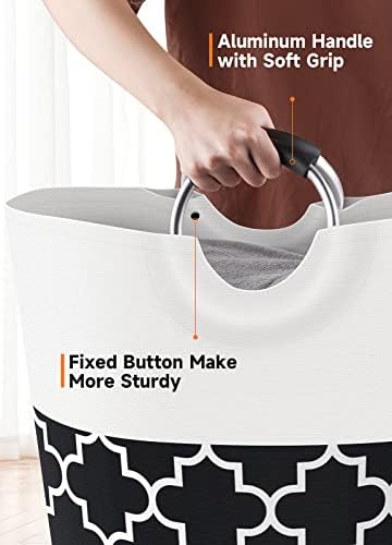 Large Laundry Basket, 115L Tall Collapsible Hamper - Image 4