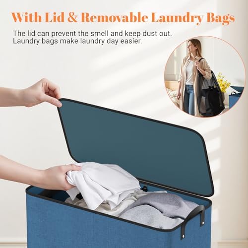 155L 2 Section Laundry Hamper - Image 6