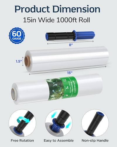 FugaCity Stretch Wrap Film-15 in 1000 FT 60 Gauge Shrink Wrap - Image 2