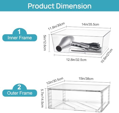 Vtopmart 8 Pack Large Clear Stackable Storage Drawers - Image 3