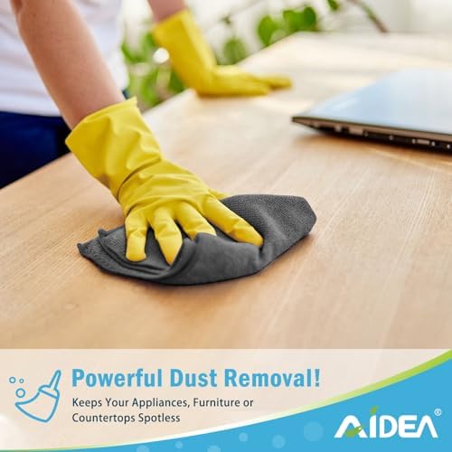 AIDEA Microfiber Cleaning Cloth Grey 50PK, Microfiber Towels 11.5×11.5" - Image 3