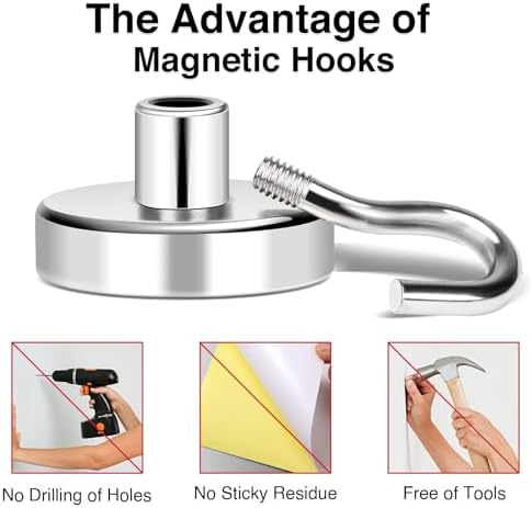MIKEDE Magnetic Hooks 50Lbs Heavy Duty Magnets - Image 5
