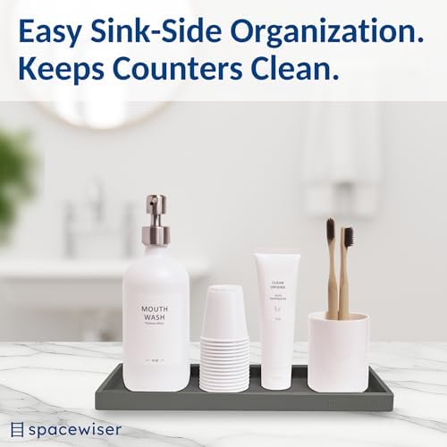 Spacewiser Silicone Countertop & Vanity Bathroom Tray – 2 PC 11.7" - Image 4