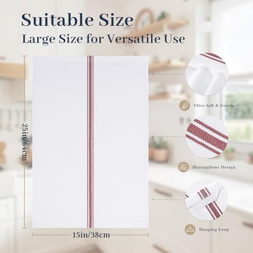 Homaxy 100% Ring Spun Cotton Kitchen Towels 8 Pack - Image 5