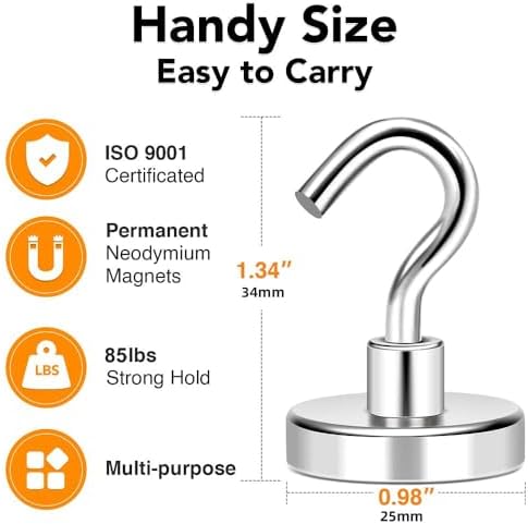 MIKEDE Magnetic Hooks 85Lbs+ Heavy Duty Magnet Hook - Image 4