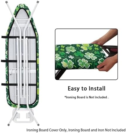 Green Shamrock Ironing Board Cover, 15 x 54 Applicable Standard Size Irish St. - Image 4