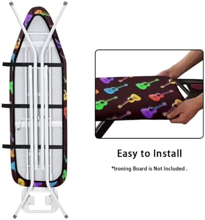 Guitar Ironing Board Cover, Colorful Guitars Standard Size 15"x54" Elastic Edge - Image 4
