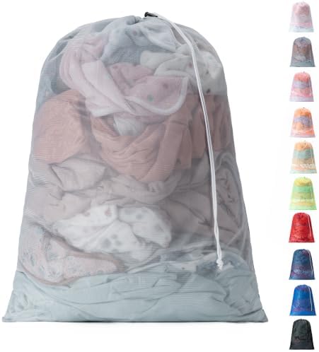 1 Pack Mesh Travel Laundry Bag 24" x 36"Extra Large Dirty Clothes Organizer by Unknown