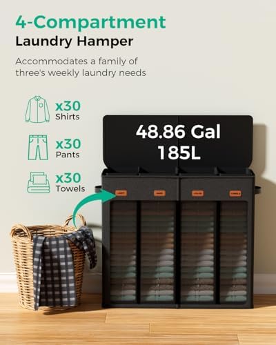 185L Laundry Hamper 4 Section - Image 4