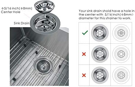 KANARY 3.5in Kitchen Sink Strainer, Stainless Steel Drain Basket - Image 6