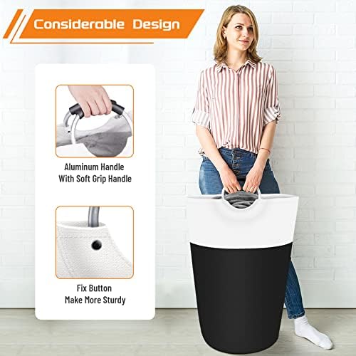 BlissTotes 90L Laundry Basket, Freestanding Collapsible Hamper - Image 5