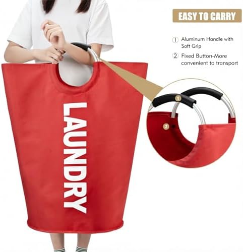 Maxsilan 90L Large Laundry Basket Bag, Collapsible Tall Hamper - Image 5