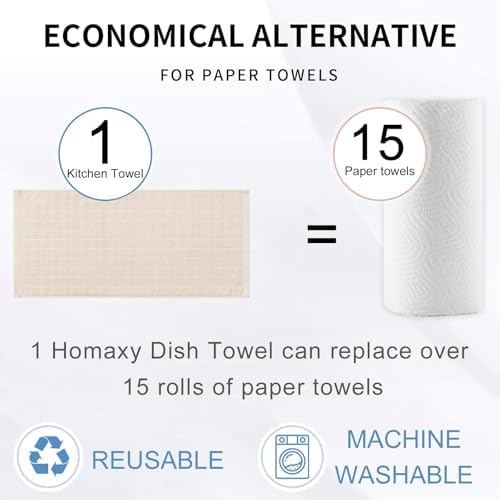 Homaxy 100% Cotton Terry Bulk Kitchen Towels, 15 Pack - Image 7