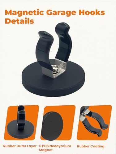 Universal Magnetic Garage Hooks, Magnet Base - Image 3