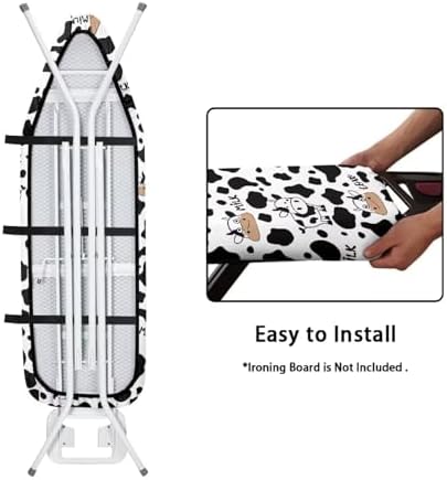 Flashideas Cow Print Ironing Board Cover and Pad- 52" x 13" Iron Board Cover - Image 5
