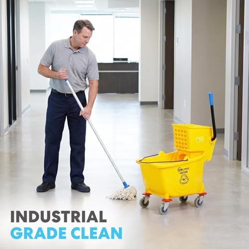 SIMPLI-Magic Side Press Wringer Combo Commercial Mop Bucket on Wheels, 35 Quart - Image 7
