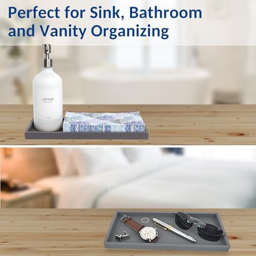 Spacewiser Silicone Countertop & Vanity Bathroom Tray – 2 PC 11.7" - Image 6