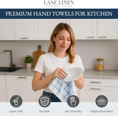LANE LINEN Dish Towels Set of 12-18” x 28” Soft, Absorbent Cotton Kitchen Towels - Image 2