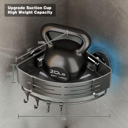 Voldra Corner Shower Caddy Suction Cup, Corner Shower Shelves No Drilling - Image 6