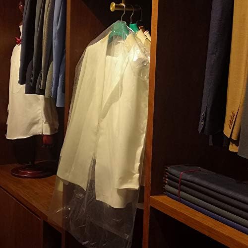 30 Pack Clear Plastic Clothes Covers 35.4inch Dry Cleaning Hanging Dust Proof - Image 5