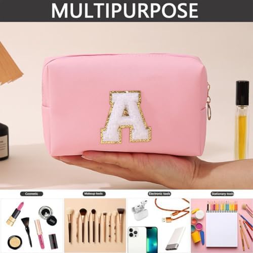 Initial Makeup Bag for Women Gifts, PU Leather Cosmetic Pouch - Image 4