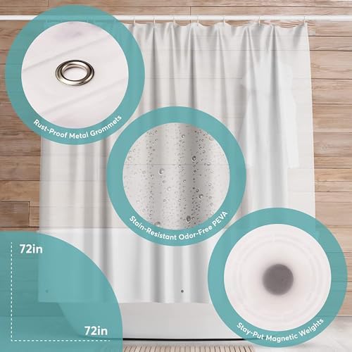 BigFoot Shower Curtain – 72 x 72 PEVA Heavy Duty Shower Curtain - Image 3