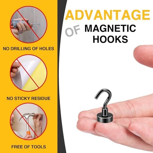 DIYMAG Magnetic Hooks, Strong Magents 10 Pack 30lbs - Image 4