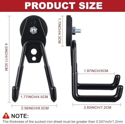 Landhoow 4 Pcs Large Magnetic Hooks Heavy Duty Garage Magnet Hooks Strong - Image 2