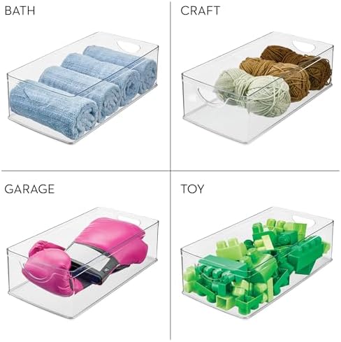 iDesign Stackable Clear Plastic Extra Long Storage Bin - Image 7