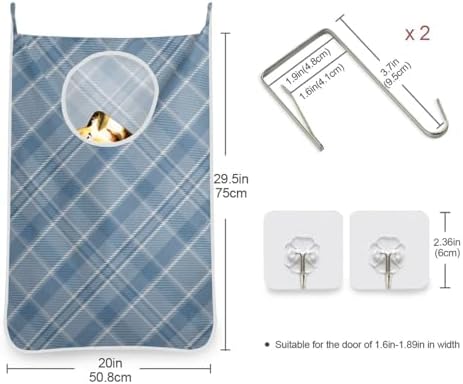 2PCS Hanging Laundry Hamper Bag Over the Door Laundry Hamper Wall Hamper Large - Image 3