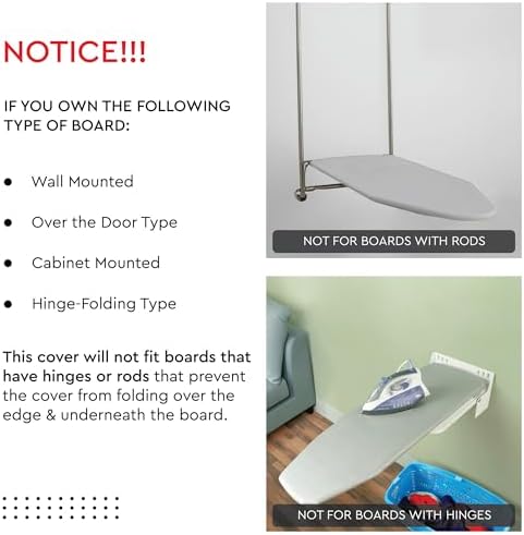 Encasa XO Ironing Board Cover and Pad, 4mm Felt 54"x18" - Image 4