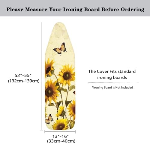 Sunflower Butterfly Ironing Board Cover and Pad- 52" x 13" Iron Board Cover - Image 6