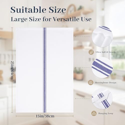 Homaxy 100% Ring Spun Cotton Kitchen Towels 24 Pack - Image 5