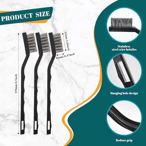 12 Pcs Mini Stainless Steel Wire Brush Set, Wire Scratch Brush - Image 2