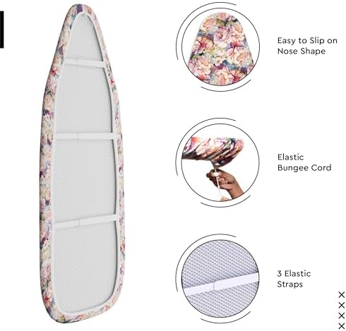 Encasa XO Padded Ironing Board Cover and Pad 49"x18" Wildflowers - Image 4