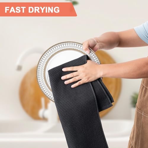 BOOMIBOO 4-Pack Dish Towels, 100% Cotton Waffle Weave, 13x28 in - Image 3