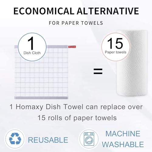 Homaxy 100% Cotton Terry Kitchen Dish Cloths, 7 Pack - Image 7