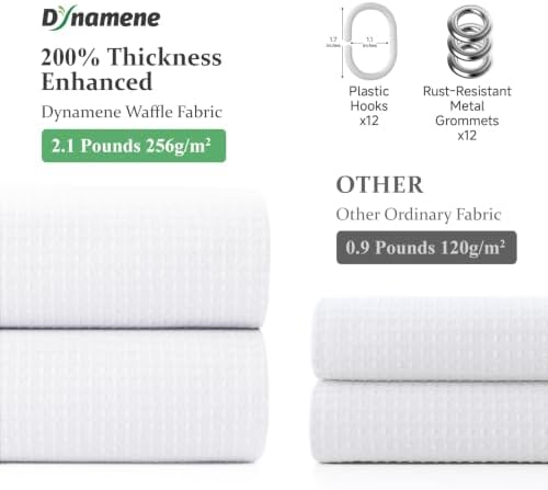 Dynamene Stall Waffle Shower Curtain 256 GSM Heavy Fabric 54x72 White - Image 5