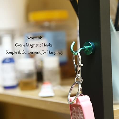 Neosmuk Magnetic Hooks Cruise Ship Essential, 30lb+ Green, 5 Pack - Image 2