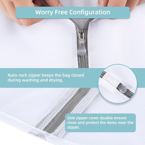 GOGOODA 2 Pack Extra Large Mesh Laundry Bag 43 x 35 in – XXXXL Washing Bag - Image 3