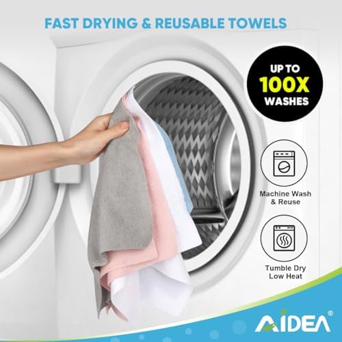 AIDEA Microfiber Cleaning Cloth Roll-600PK, Reusable Paper Towels 11.5×11.5" - Image 6