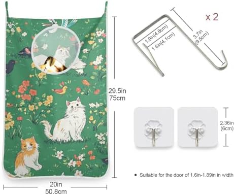 2PCS Hanging Laundry Hamper Bag Over the Door Laundry Hamper Wall Hamper Large - Image 3