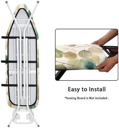 Green Cute Leaves Ironing Board Cover Cover Standard Size Soft Fabric Scorch - Image 4