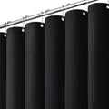 Dynamene Long Waffle Shower Curtain 256 GSM Heavy Fabric 72x78 Black by Dynamene
