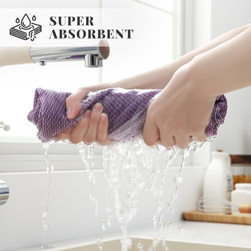Homaxy 6 Pack Cotton Terry Premium Kitchen Towels, 18 x 28 in - Image 3