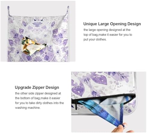 2PCS Hanging Laundry Hamper Bag Over the Door Laundry Hamper Wall Hamper Large - Image 4